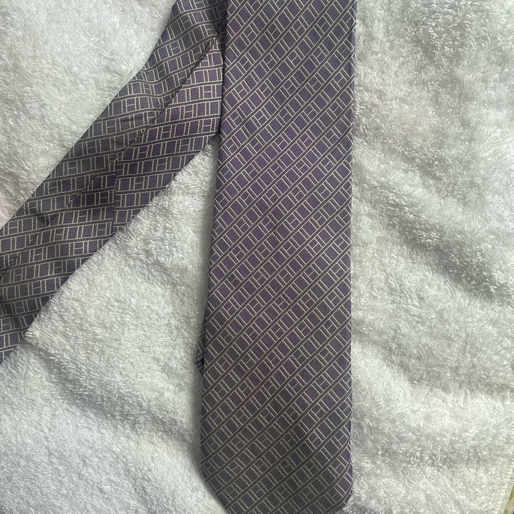 Purple silk Hermes Paris tie